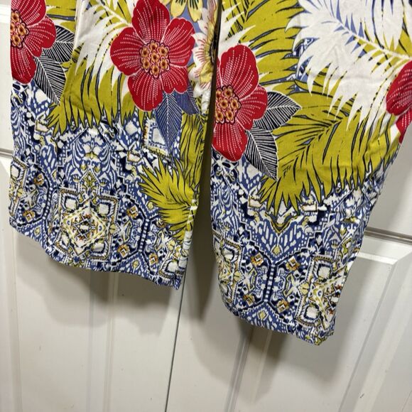 Melissa Paige Pants Womens XL Floral Wide Leg Boho Resort Stretch Comfort - Picture 4 of 15